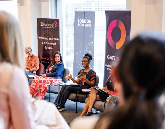 Diverse AI panel discussion event for London Data Week