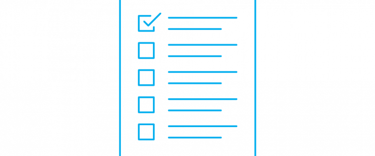 Infographic of a checklist in blue
