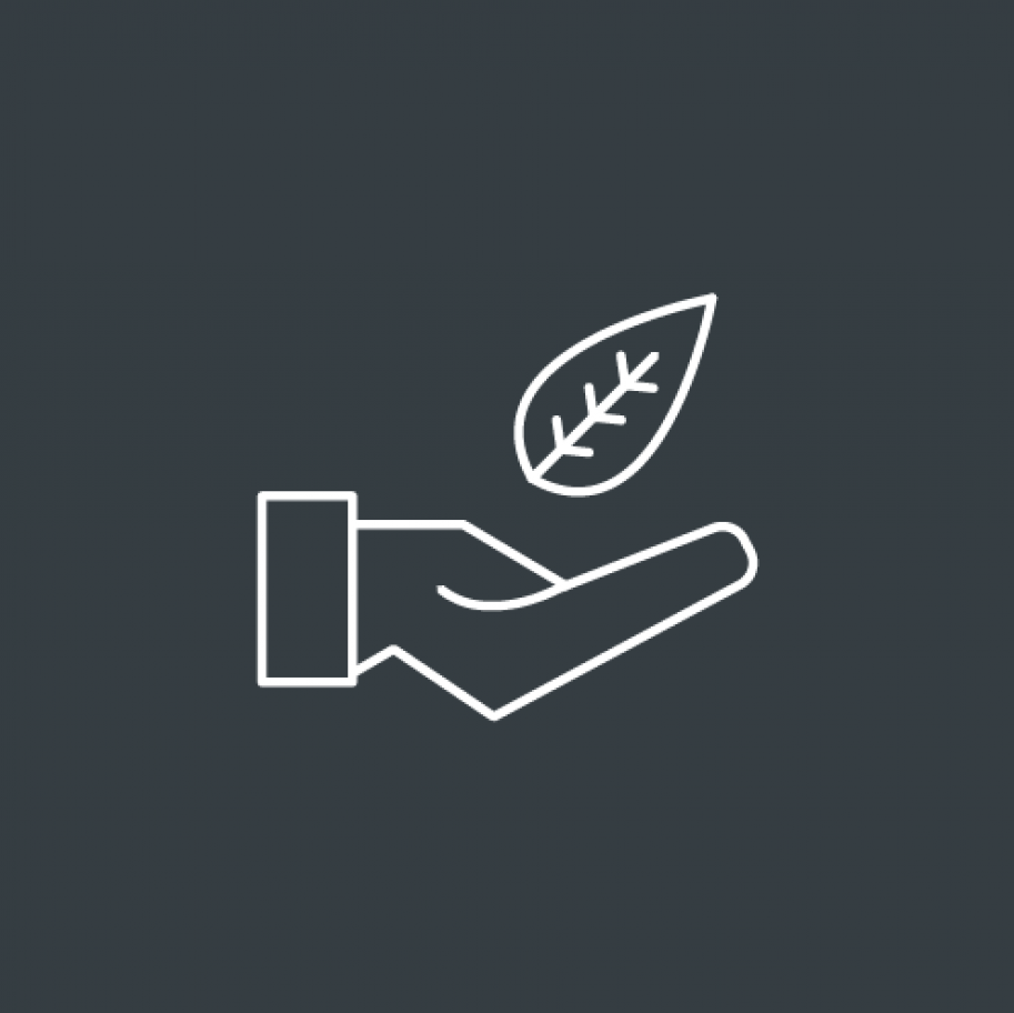 Green New Deal hand and leaf icon
