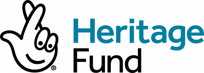 National Lottery Heritage Fund logo with fingers crossed