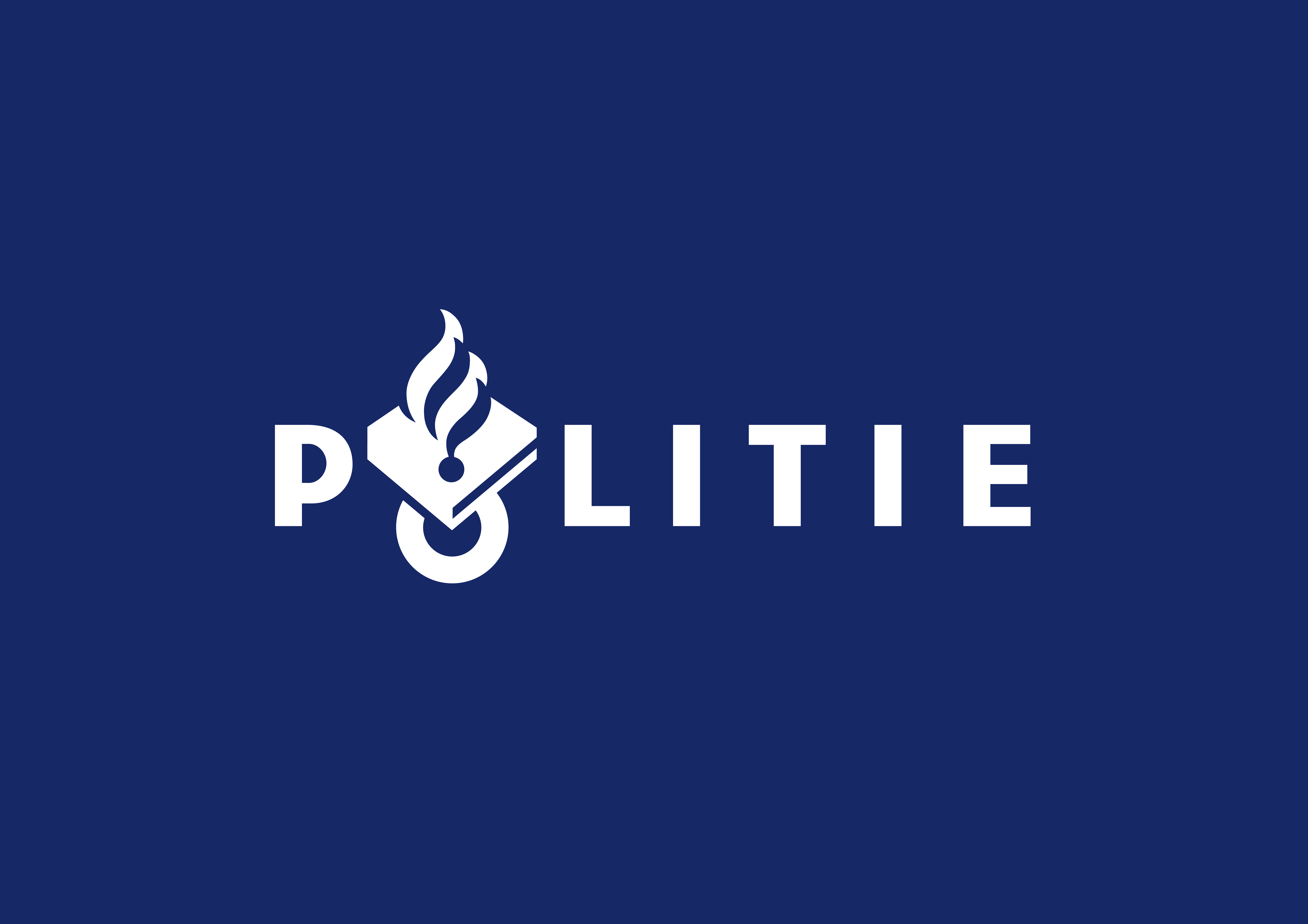 Logo of Rotterdam Police, Netherlands - white text on blue background