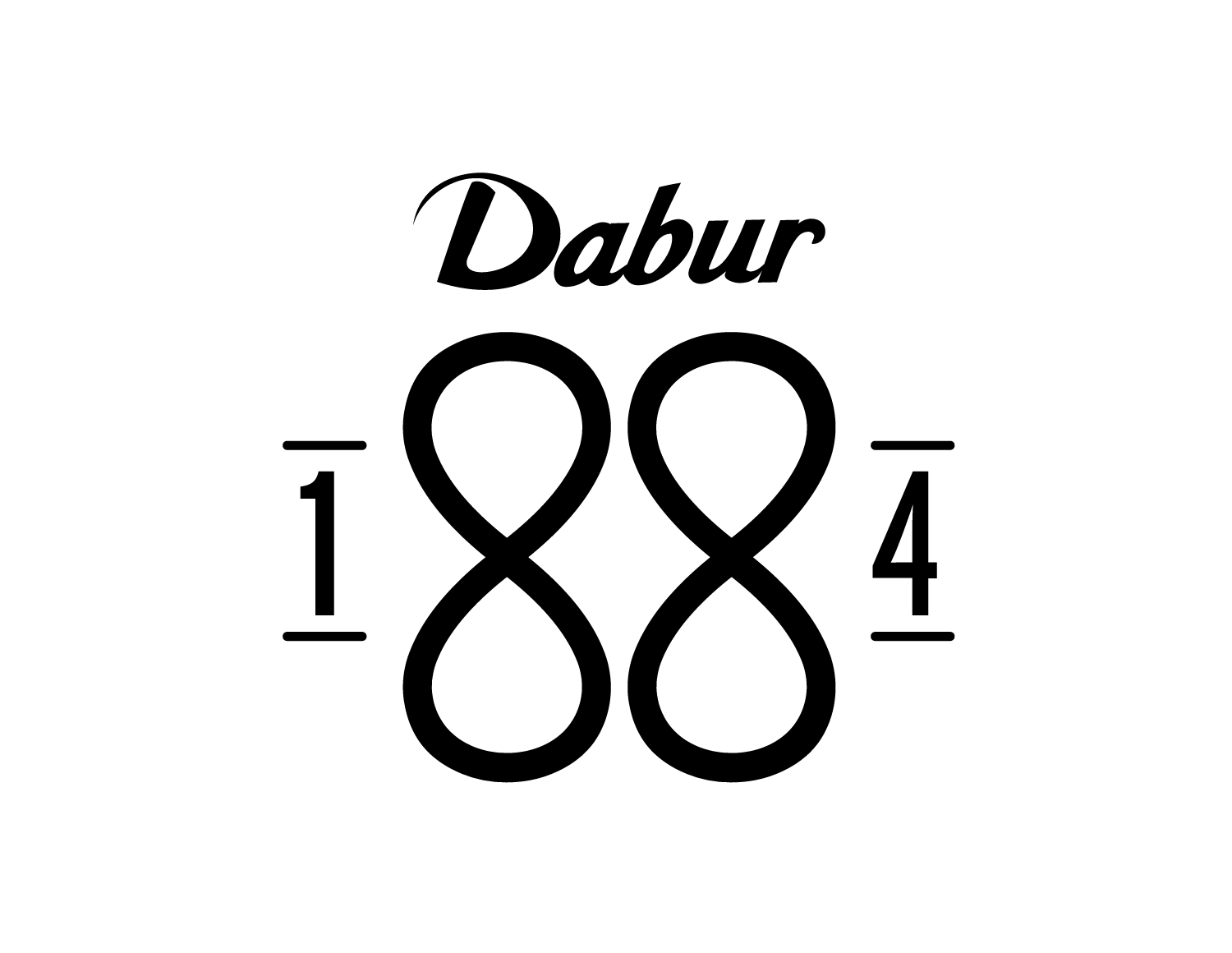 Dabur 1884 black text logo