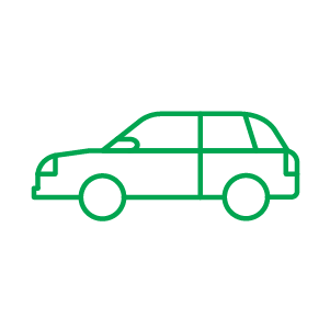 Green icon of a car