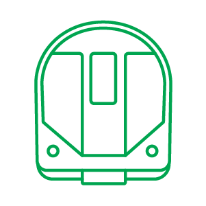 Green icon of a train