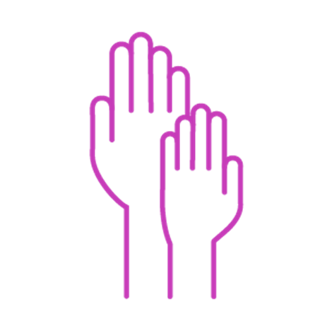 Icon of raised hands