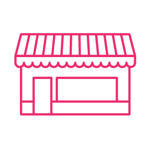 Pink icon of a shop