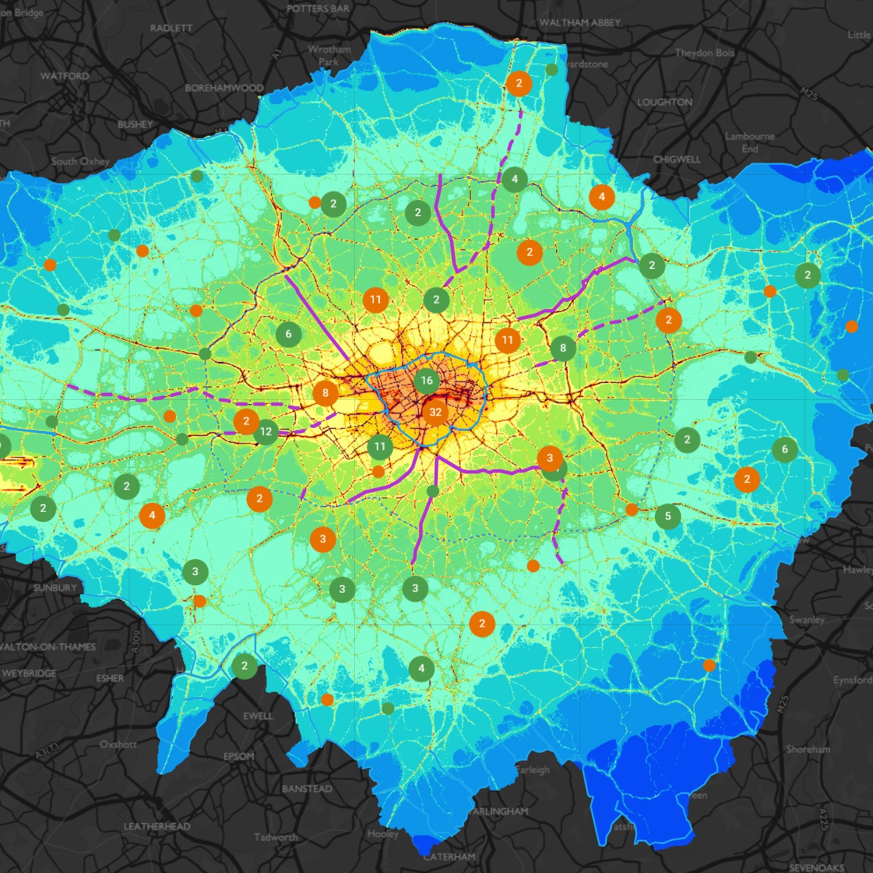 London air quality map London City Hall England Air Quality Map