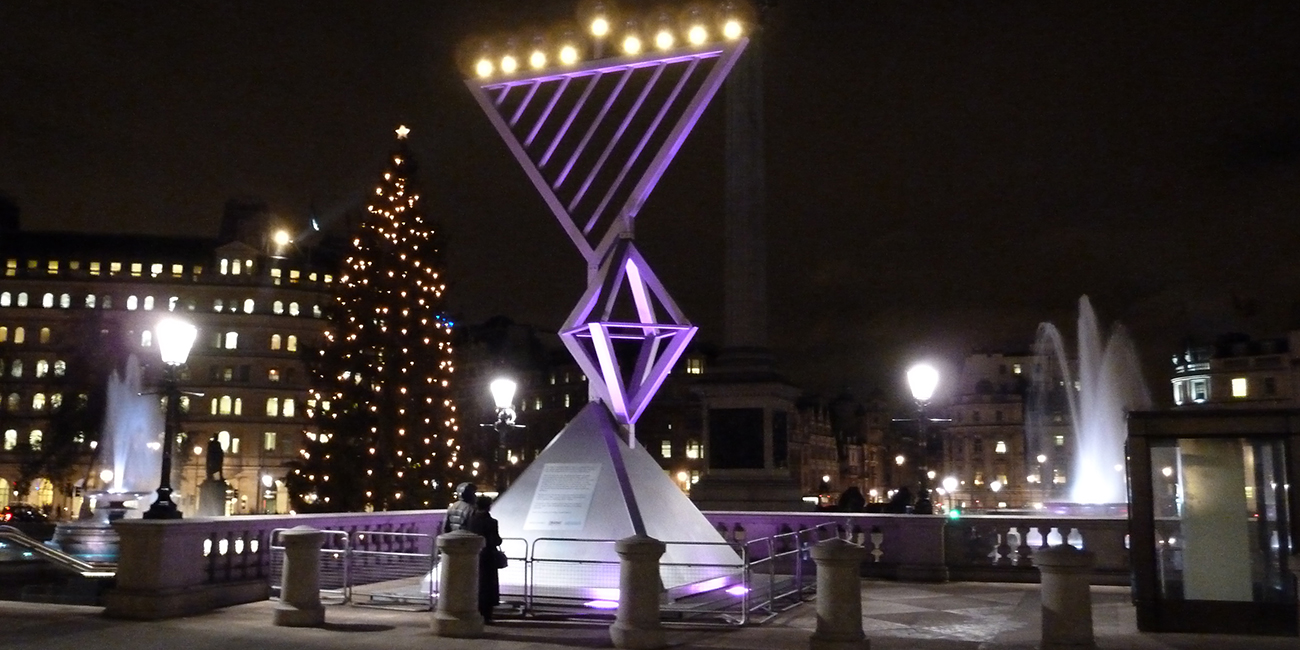 Menorah on Trafalgar Square London City Hall