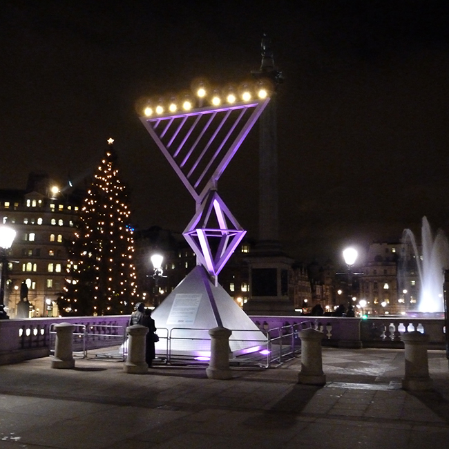 Menorah on Trafalgar Square London City Hall