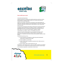 Water only schools - screenshot of parent letter (Portuguese)