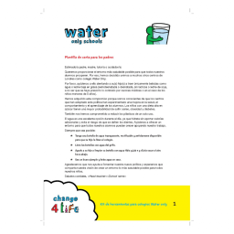 Water only schools - screenshot of parent letter (Spanish)
