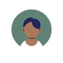 Icon of a person, dark green background