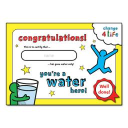Water only schools - Certificate for pupils