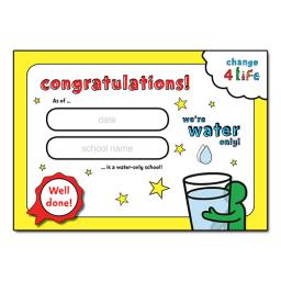 Water only schools - Certificate for schools