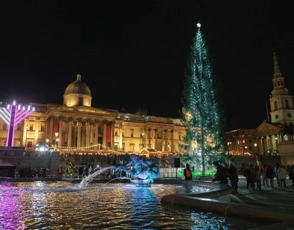 Christmas Tree at Trafalgar Square lightning
