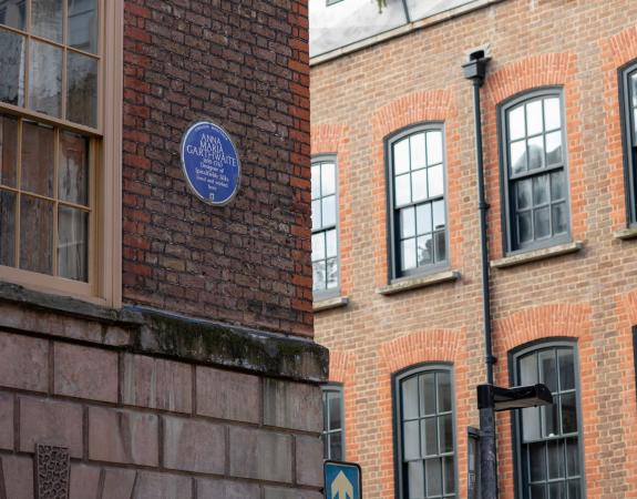 Close shot of two old London buildings