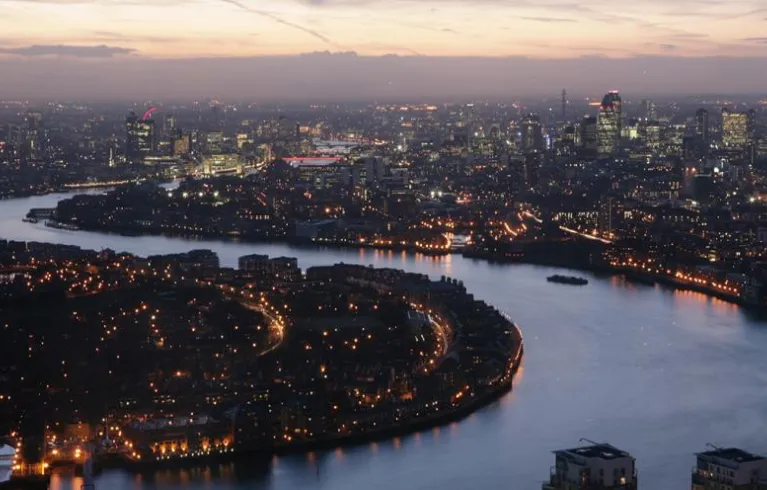 London skyline over the thames