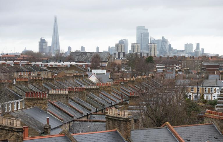 View of Peckham rooftops with the City in the background