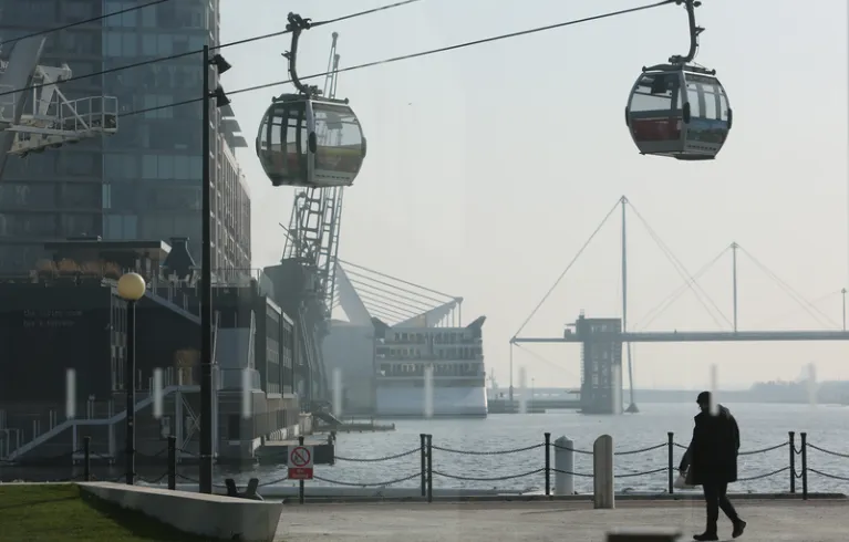 View of Royal Docks in London