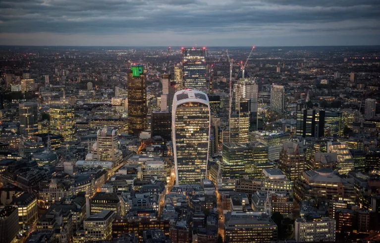 A view of London in the evening