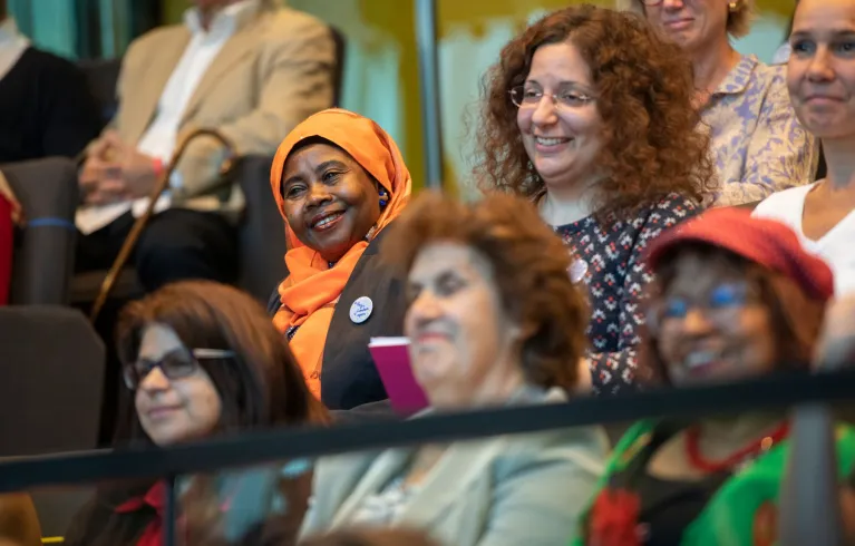 A photo showing migrant Londoners attending a Mayoral event