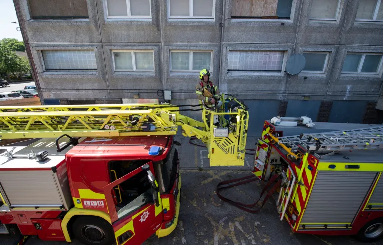 London Fire Brigade fire rescue exercise