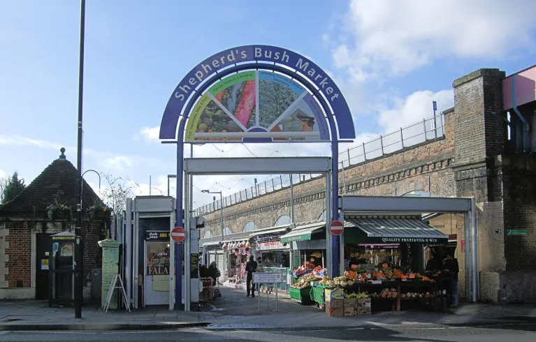 Photograph of entrance to Shepherd's Bush Market by Jim Linwood