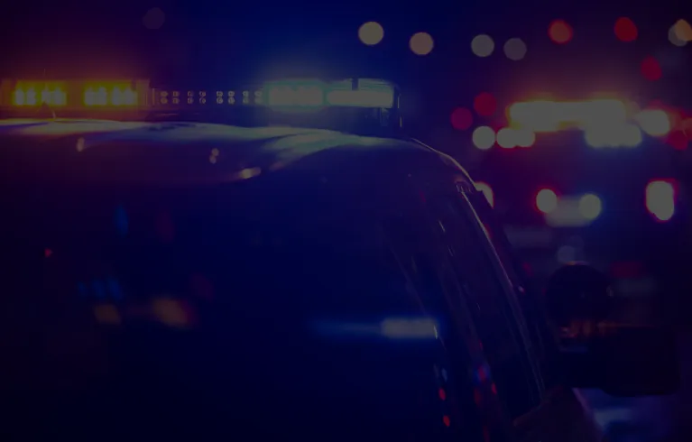 Blue lights on a car
