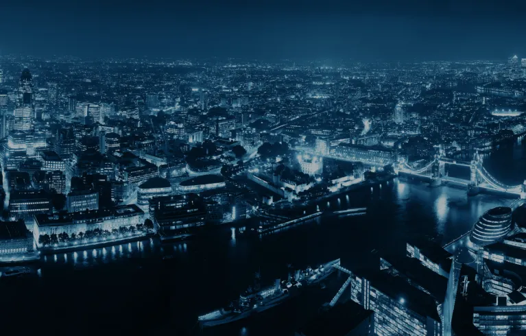 London city lights at night