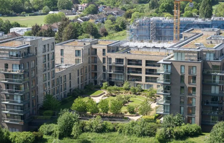 Housing development during construction