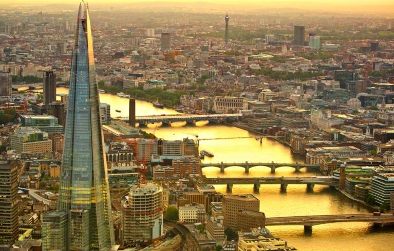aerial view of London
