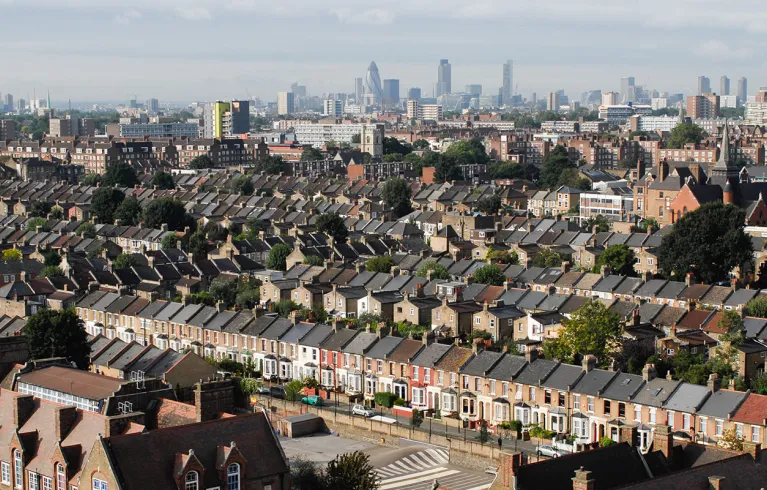 View of houses in London