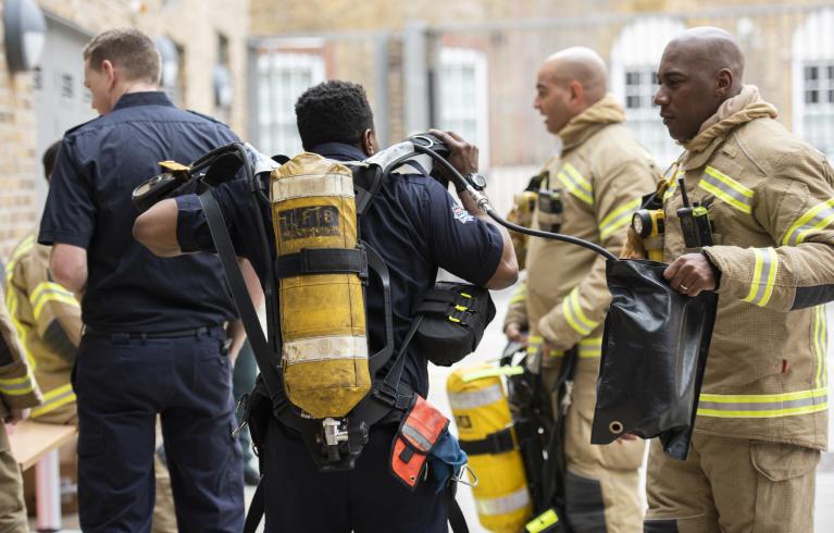 London Fire Brigade given a demonstration of new Fire Brigade Equipment 