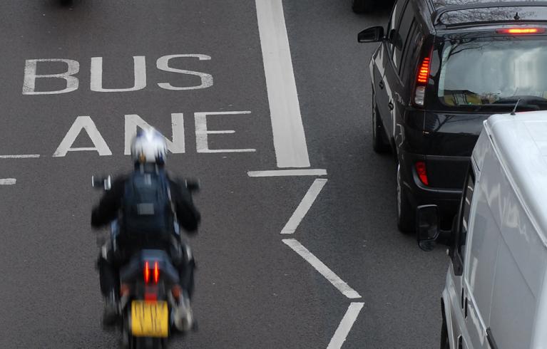 Motorbikes bus lane