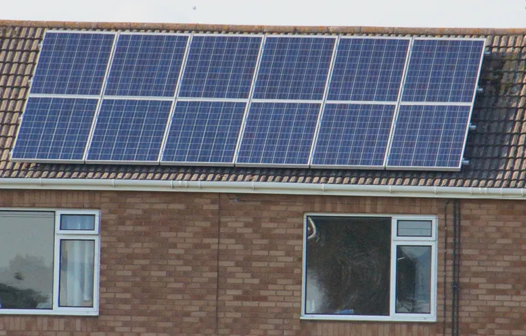 Solar panels on house roof