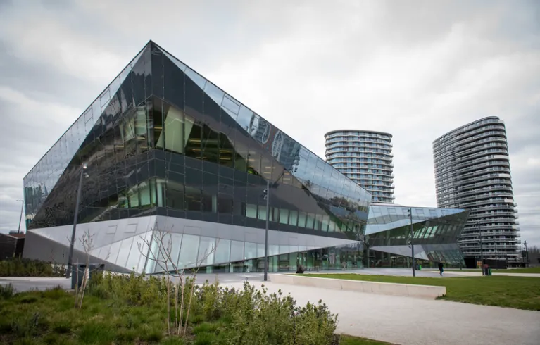 The Crystal building and surrounding areas