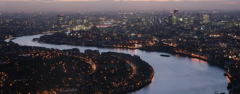 London skyline over the thames
