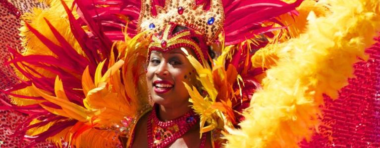 Woman in carnival costume