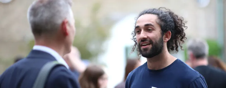 Two people chatting at London Tree and Woodland Awards