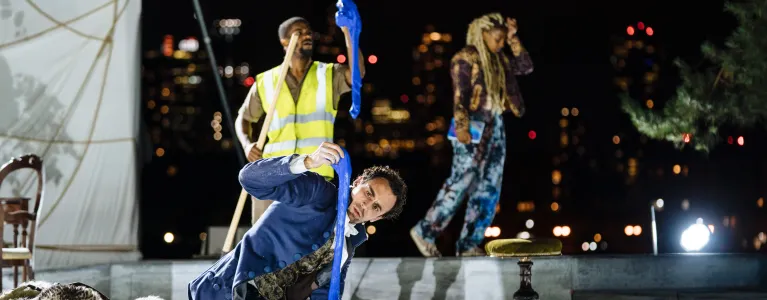 Alex Mugnaioni, Ryan Gerald and Tamaira Hesson in The Gretchen Question (3). Photo by Helen Murray