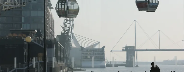 View of Royal Docks in London
