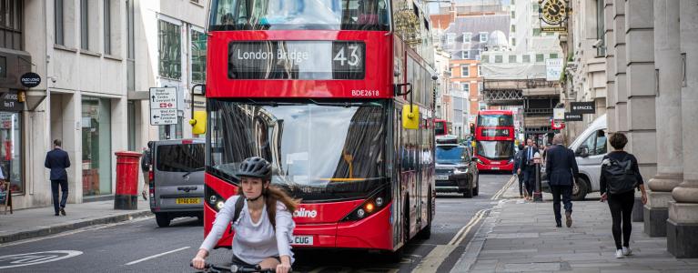 A red London bus