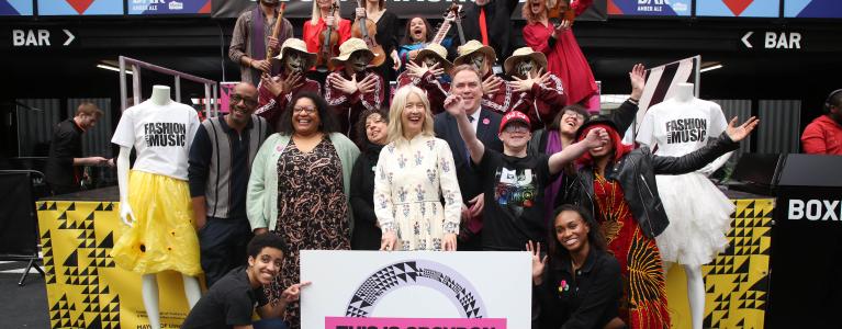 Justine Simons with Croydon residents at Croydon London Borough of Culture 2023 launch event