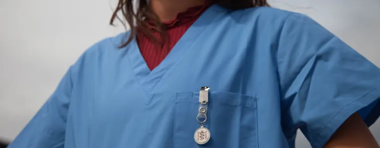 a nurse in a face mask