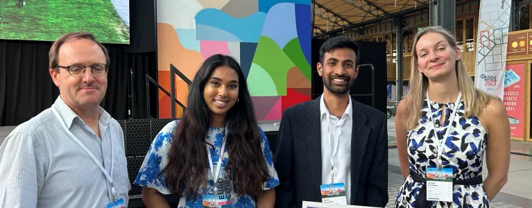 Keshav Harivardhan and Loshini Subendran receiving the 'young people co-creating public spaces' award