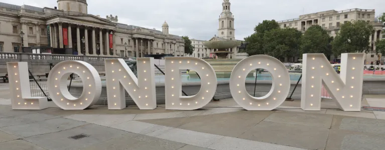 London sign on Trafalgar Square