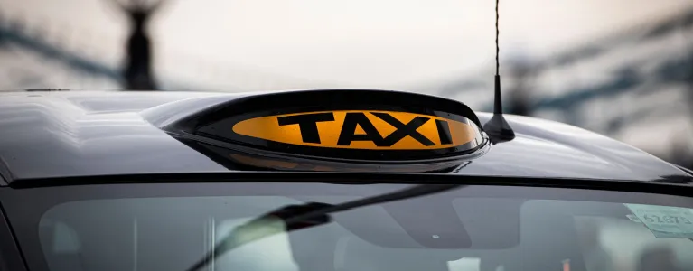 Roof of a black taxi