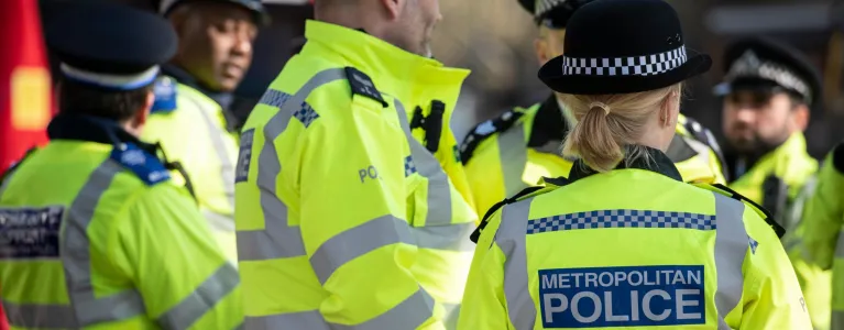 Metropolitan Police Officers out on patrol in London