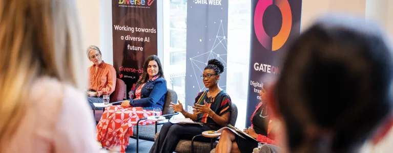 Diverse AI panel discussion event for London Data Week