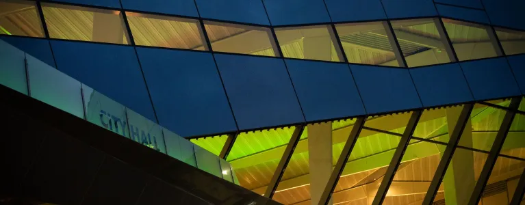 City hall in green